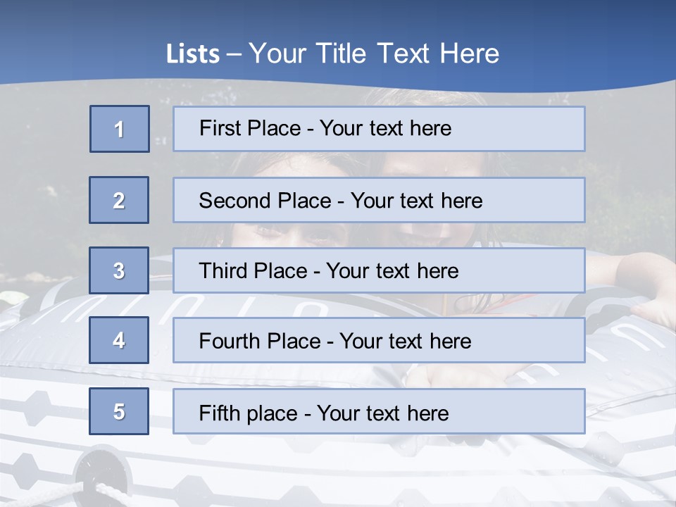 Two Young Children Having Fun Playing In The River During A Hot Summer Day PowerPoint Template