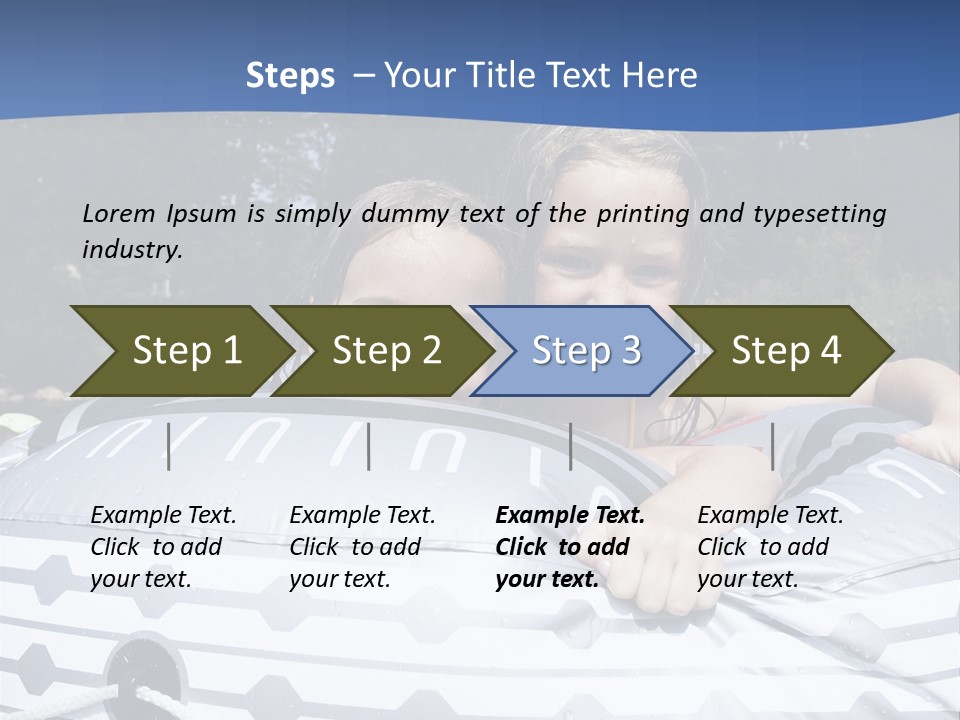Two Young Children Having Fun Playing In The River During A Hot Summer Day PowerPoint Template