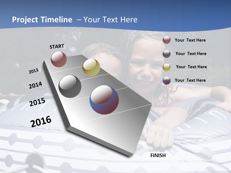 Two Young Children Having Fun Playing In The River During A Hot Summer Day PowerPoint Template