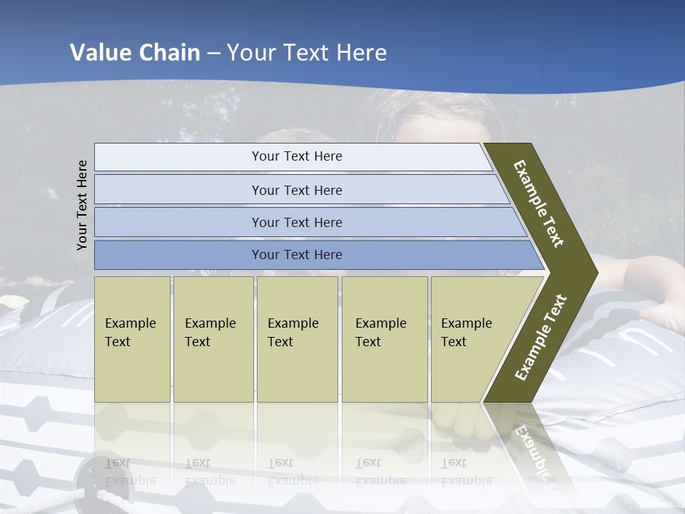 Two Young Children Having Fun Playing In The River During A Hot Summer Day PowerPoint Template