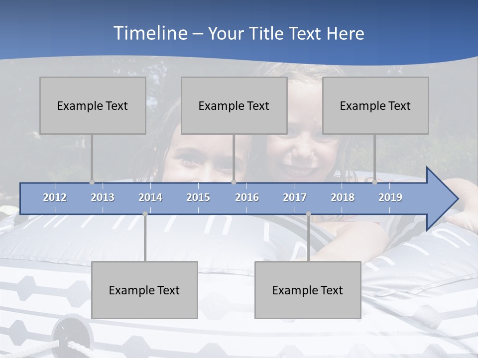 Two Young Children Having Fun Playing In The River During A Hot Summer Day PowerPoint Template