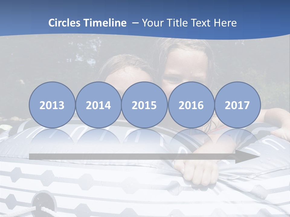 Two Young Children Having Fun Playing In The River During A Hot Summer Day PowerPoint Template