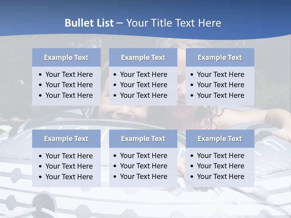 Two Young Children Having Fun Playing In The River During A Hot Summer Day PowerPoint Template