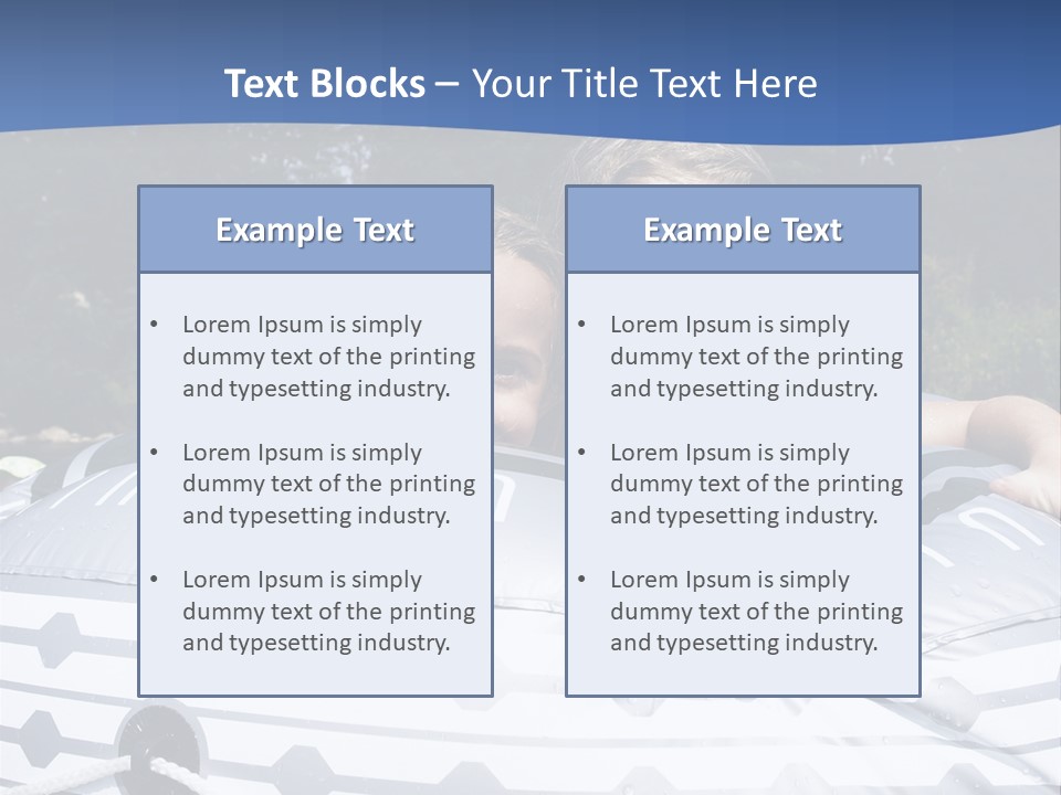 Two Young Children Having Fun Playing In The River During A Hot Summer Day PowerPoint Template