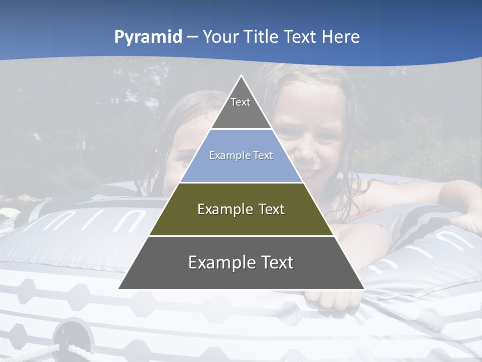 Two Young Children Having Fun Playing In The River During A Hot Summer Day PowerPoint Template