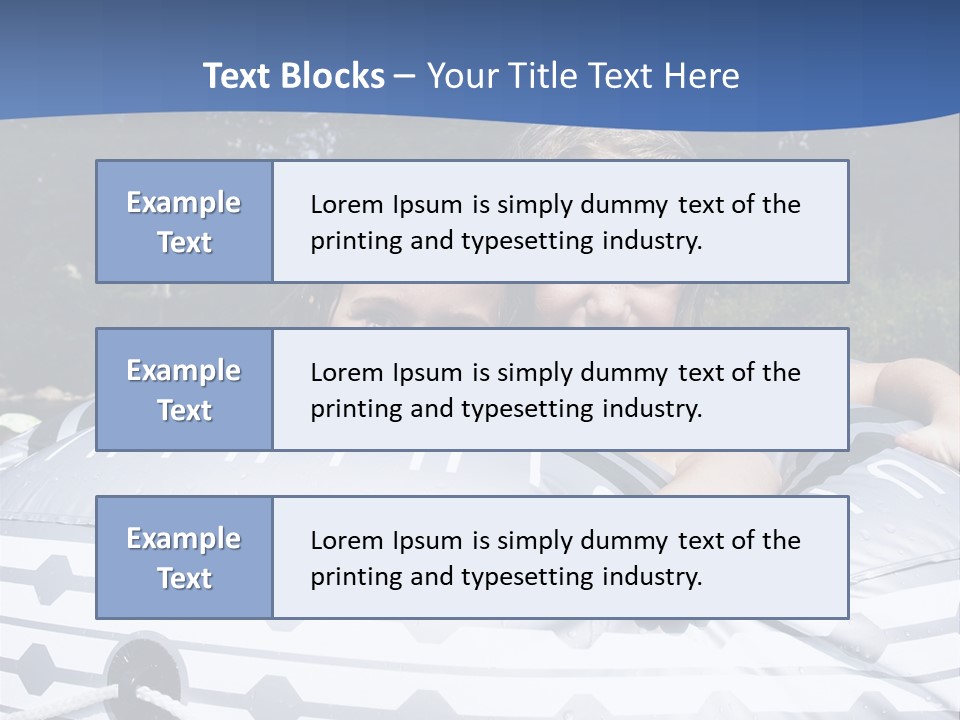 Two Young Children Having Fun Playing In The River During A Hot Summer Day PowerPoint Template