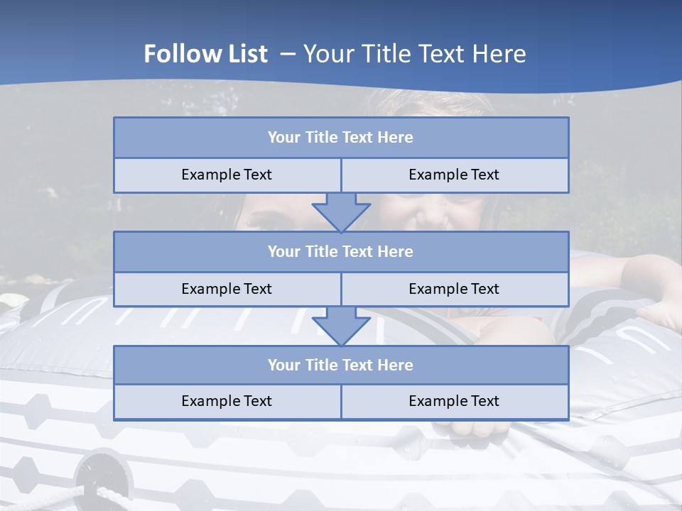 Two Young Children Having Fun Playing In The River During A Hot Summer Day PowerPoint Template