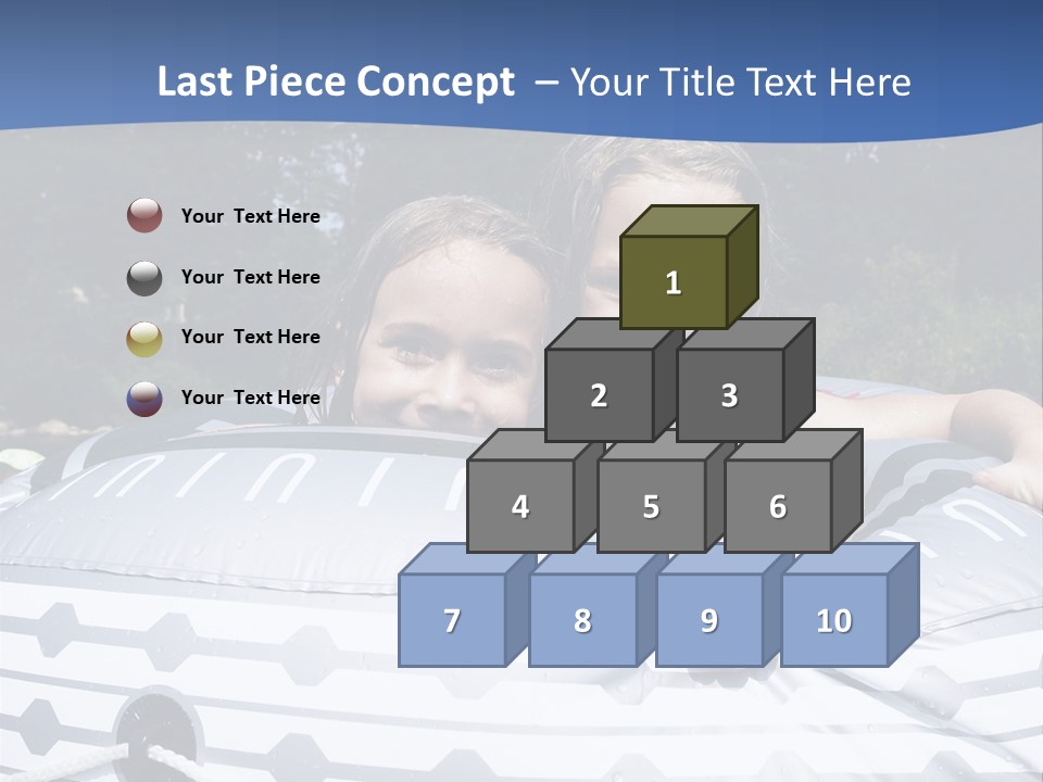 Two Young Children Having Fun Playing In The River During A Hot Summer Day PowerPoint Template