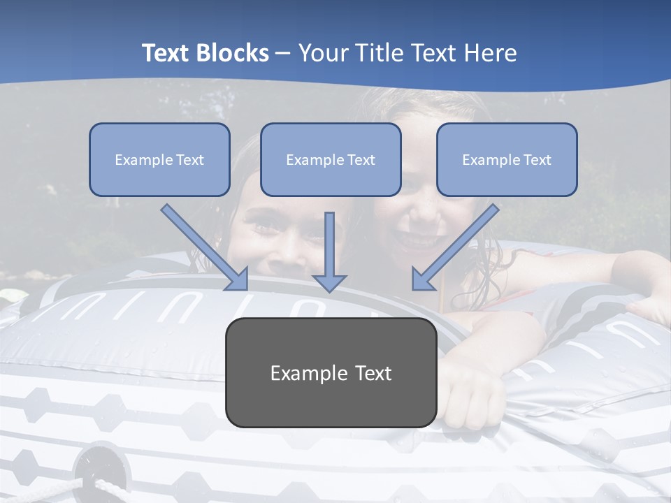 Two Young Children Having Fun Playing In The River During A Hot Summer Day PowerPoint Template