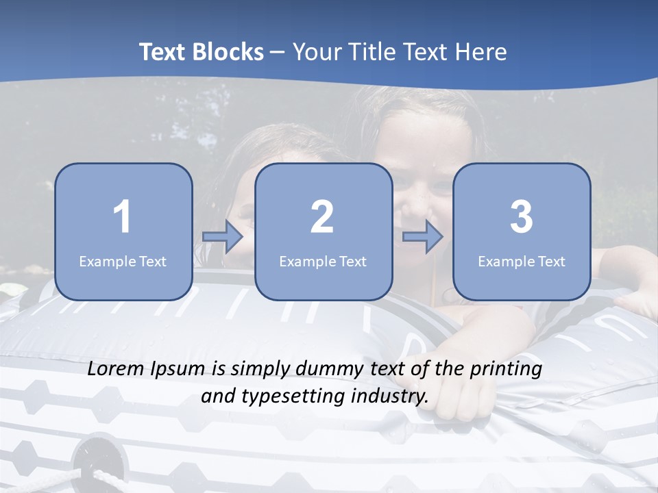 Two Young Children Having Fun Playing In The River During A Hot Summer Day PowerPoint Template