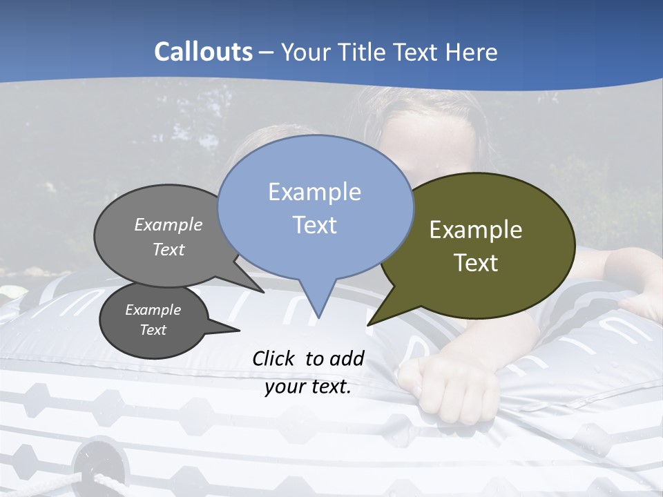 Two Young Children Having Fun Playing In The River During A Hot Summer Day PowerPoint Template