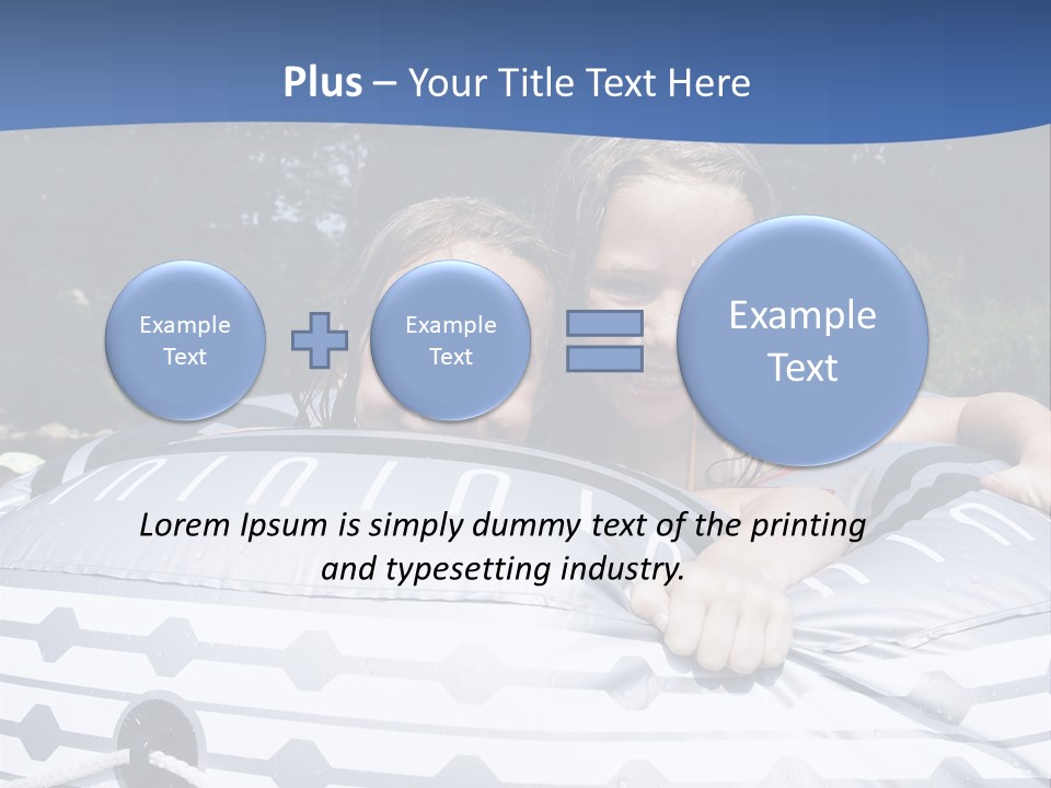 Two Young Children Having Fun Playing In The River During A Hot Summer Day PowerPoint Template