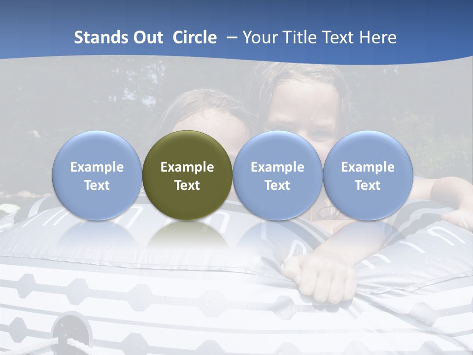 Two Young Children Having Fun Playing In The River During A Hot Summer Day PowerPoint Template