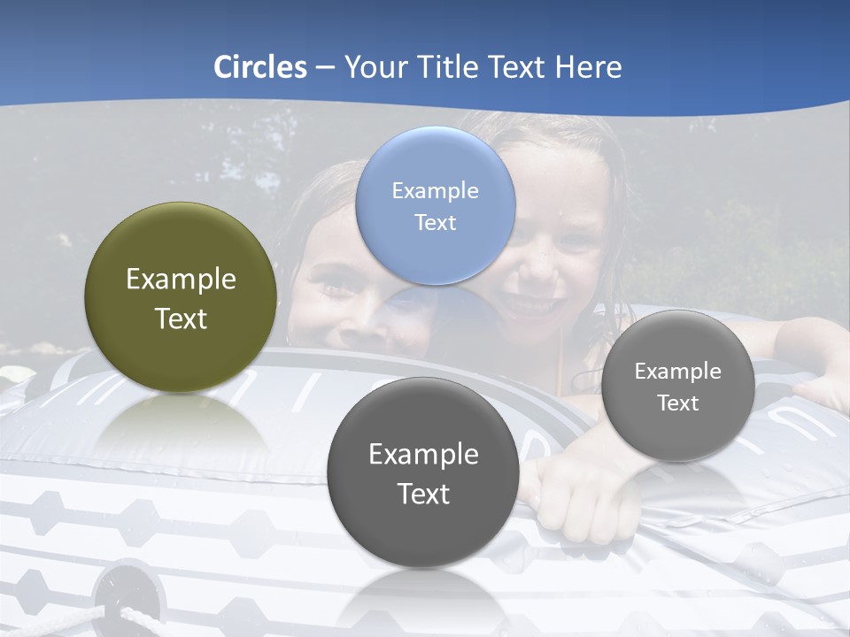 Two Young Children Having Fun Playing In The River During A Hot Summer Day PowerPoint Template