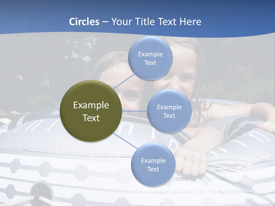 Two Young Children Having Fun Playing In The River During A Hot Summer Day PowerPoint Template