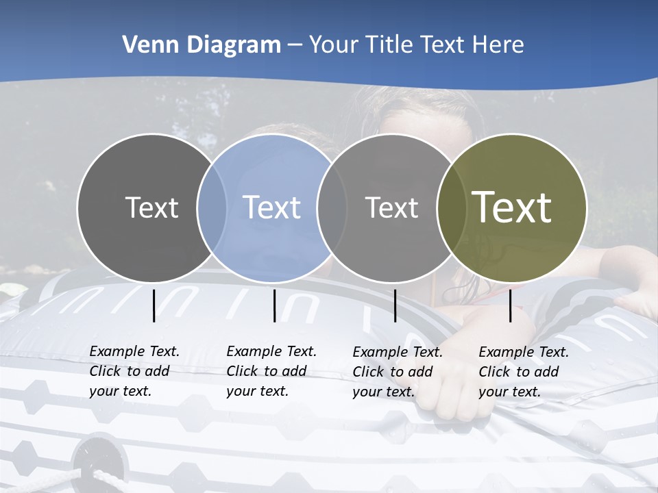 Two Young Children Having Fun Playing In The River During A Hot Summer Day PowerPoint Template