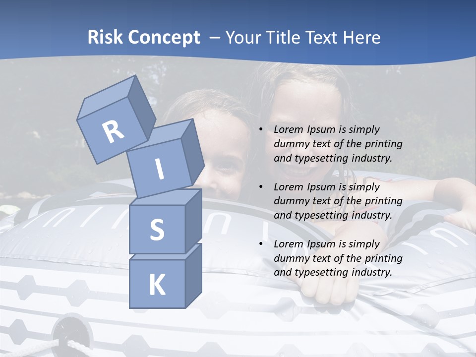 Two Young Children Having Fun Playing In The River During A Hot Summer Day PowerPoint Template