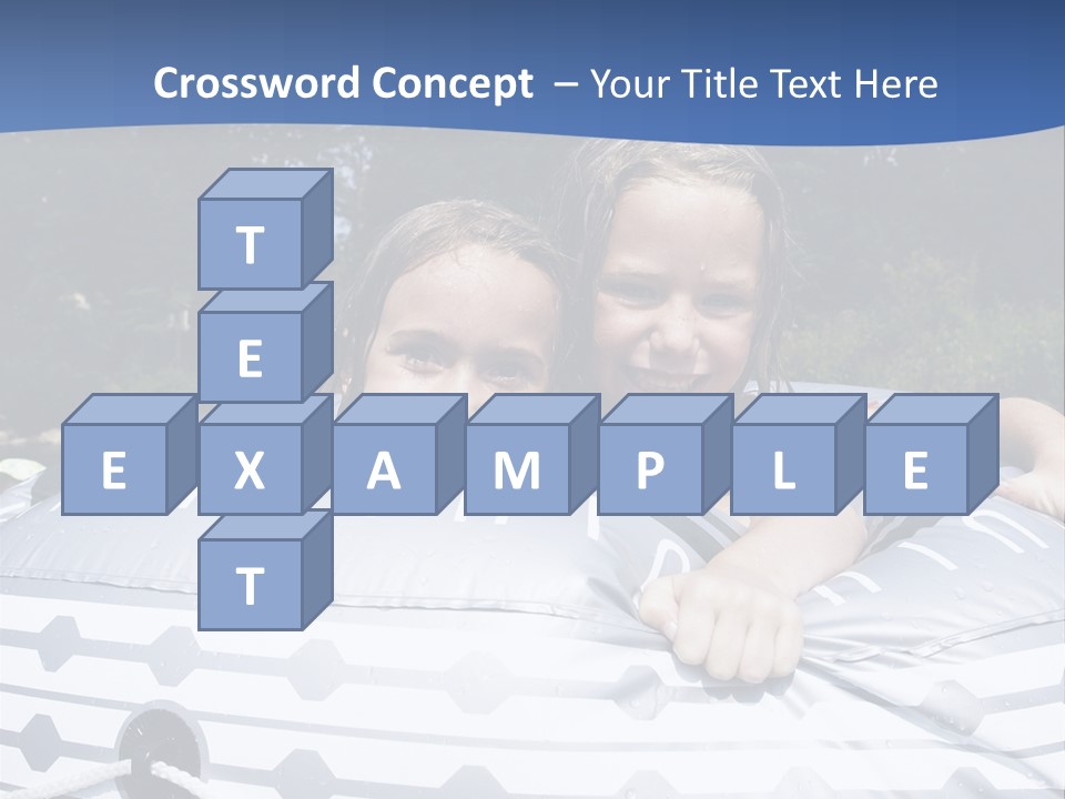 Two Young Children Having Fun Playing In The River During A Hot Summer Day PowerPoint Template