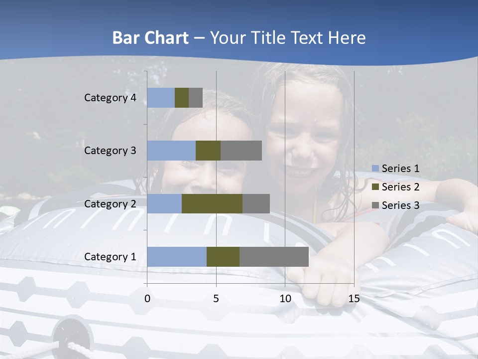 Two Young Children Having Fun Playing In The River During A Hot Summer Day PowerPoint Template