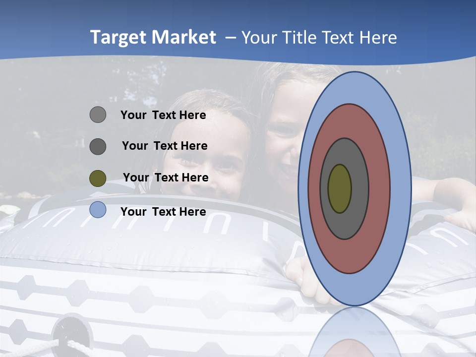 Two Young Children Having Fun Playing In The River During A Hot Summer Day PowerPoint Template