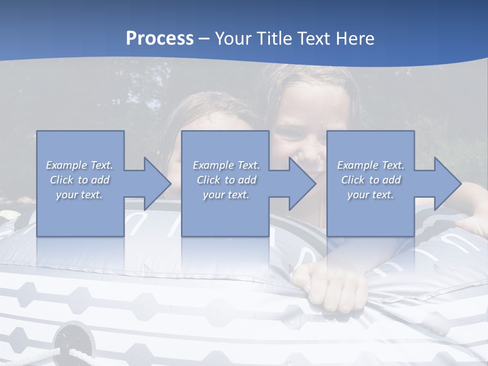 Two Young Children Having Fun Playing In The River During A Hot Summer Day PowerPoint Template