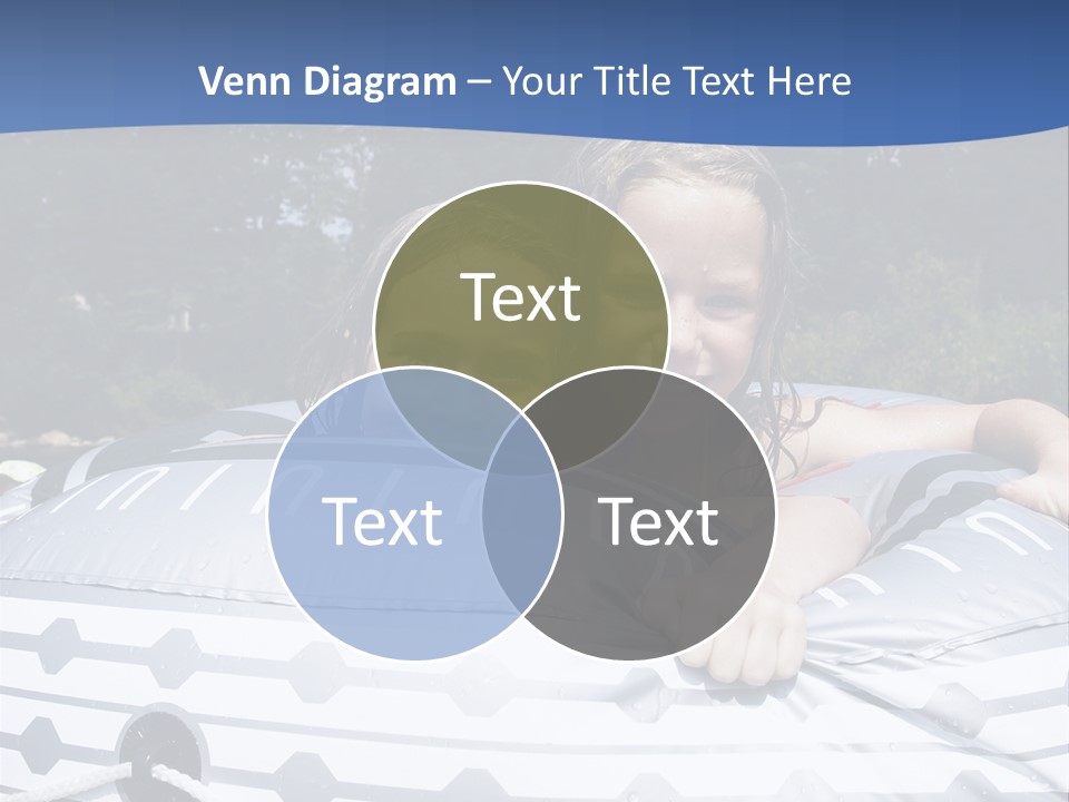 Two Young Children Having Fun Playing In The River During A Hot Summer Day PowerPoint Template