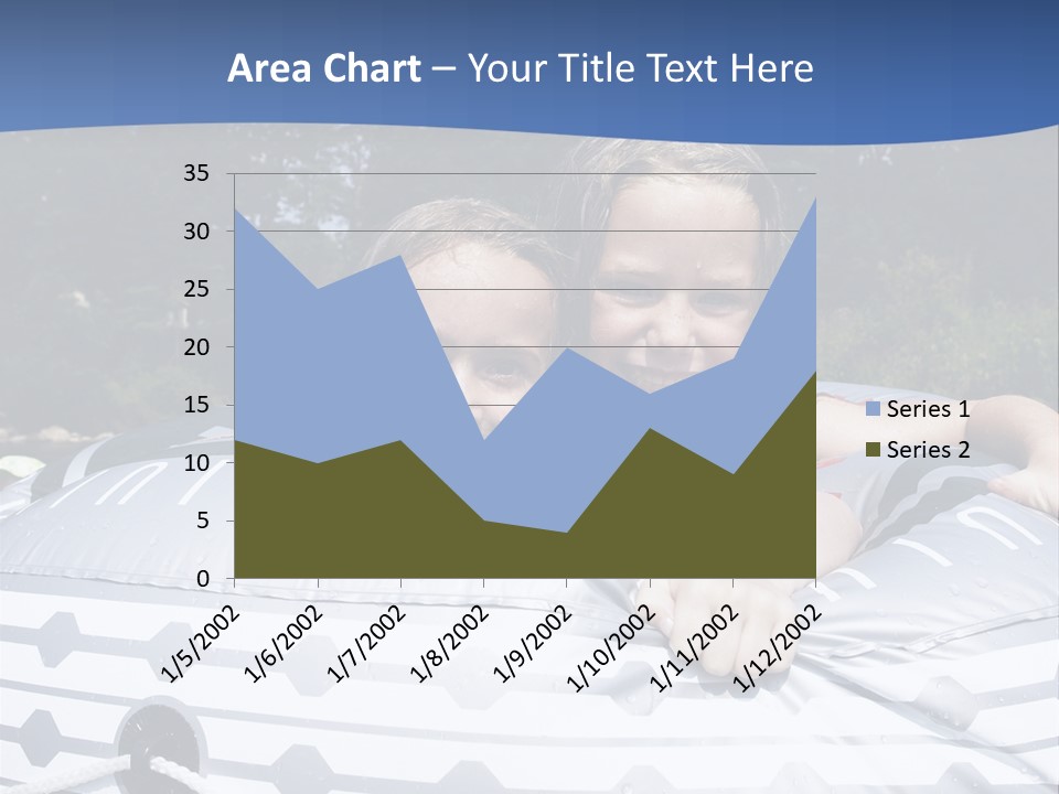 Two Young Children Having Fun Playing In The River During A Hot Summer Day PowerPoint Template