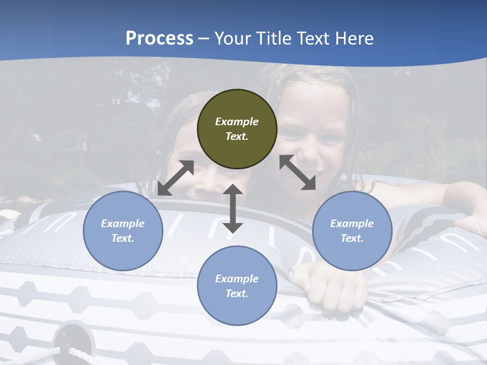 Two Young Children Having Fun Playing In The River During A Hot Summer Day PowerPoint Template