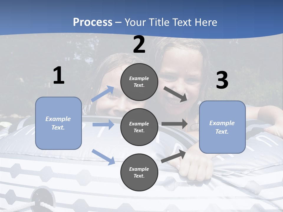 Two Young Children Having Fun Playing In The River During A Hot Summer Day PowerPoint Template