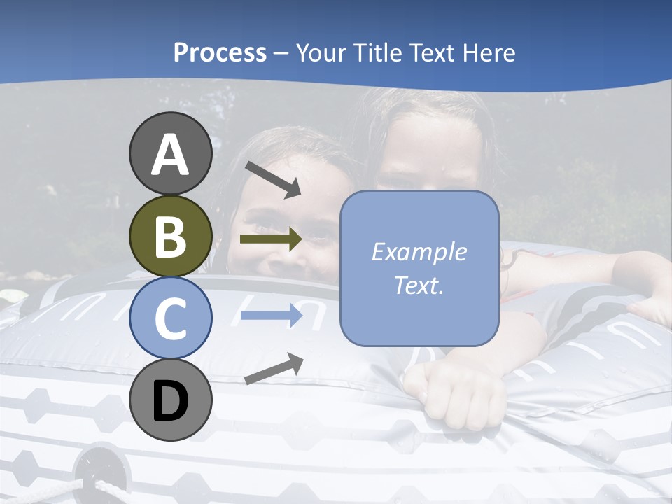 Two Young Children Having Fun Playing In The River During A Hot Summer Day PowerPoint Template