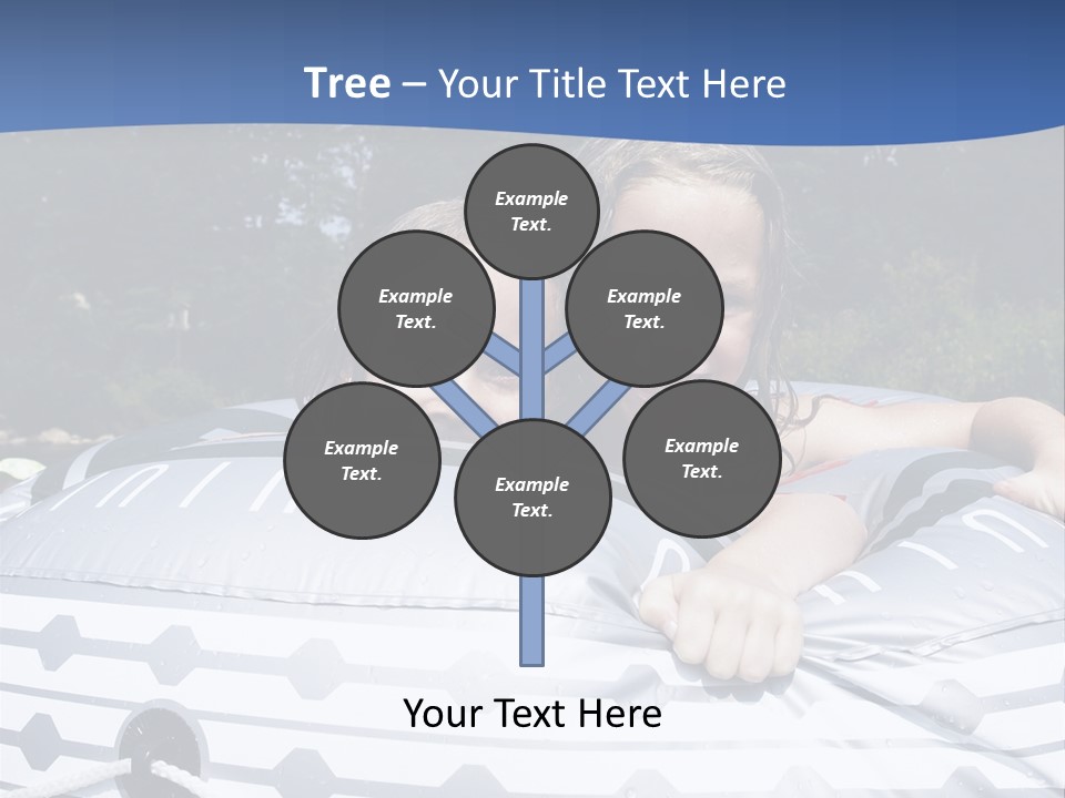 Two Young Children Having Fun Playing In The River During A Hot Summer Day PowerPoint Template