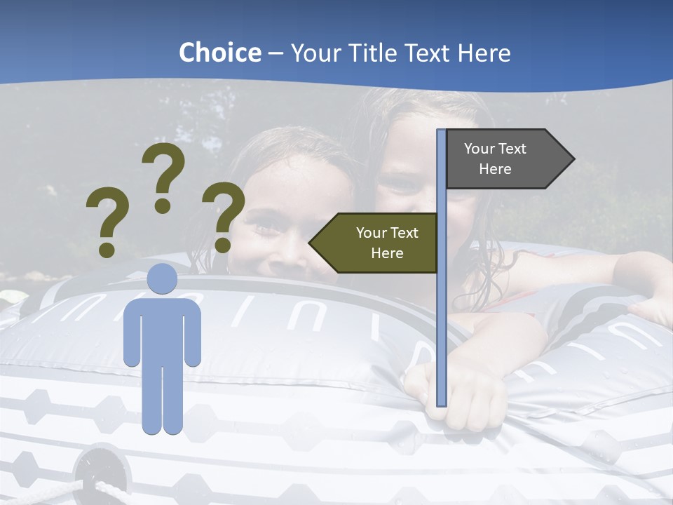 Two Young Children Having Fun Playing In The River During A Hot Summer Day PowerPoint Template