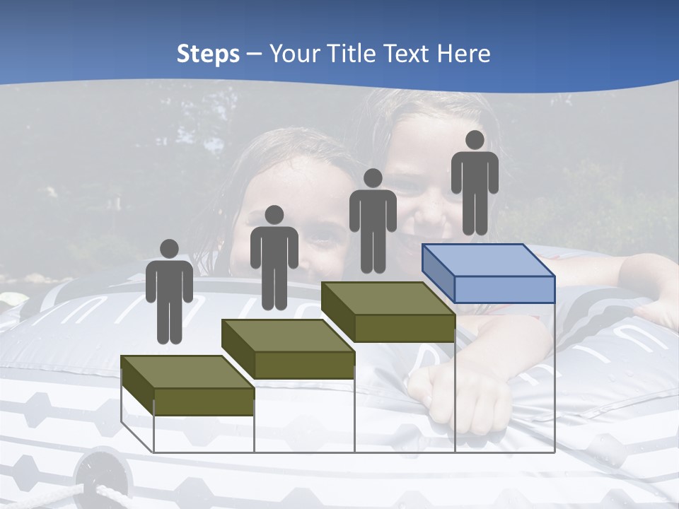 Two Young Children Having Fun Playing In The River During A Hot Summer Day PowerPoint Template