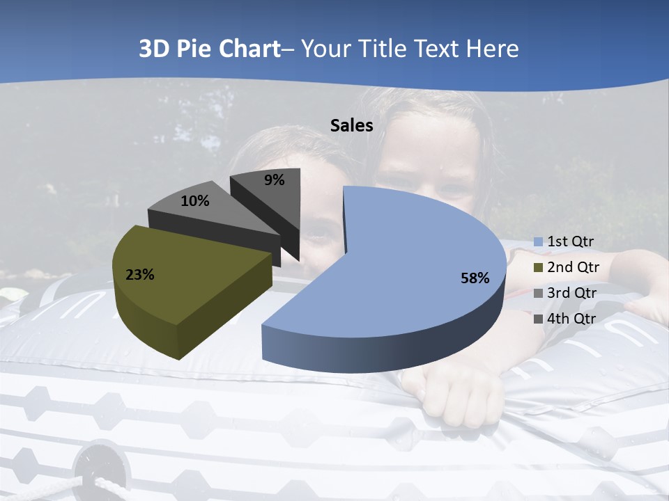 Two Young Children Having Fun Playing In The River During A Hot Summer Day PowerPoint Template