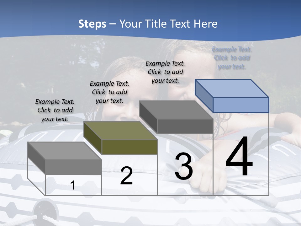 Two Young Children Having Fun Playing In The River During A Hot Summer Day PowerPoint Template