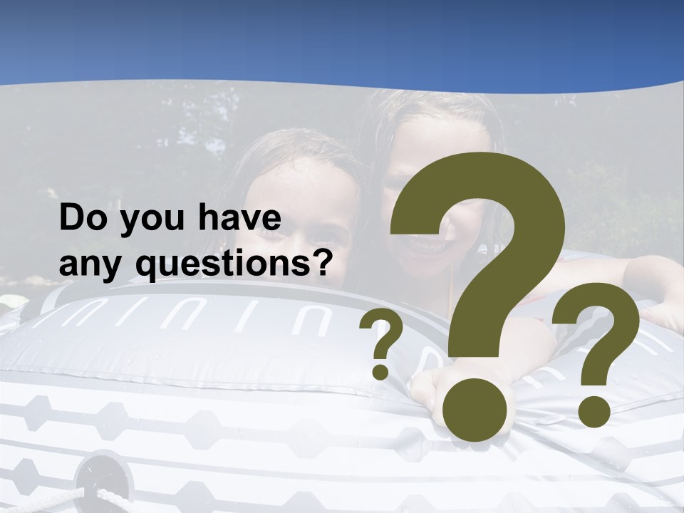 Two Young Children Having Fun Playing In The River During A Hot Summer Day PowerPoint Template