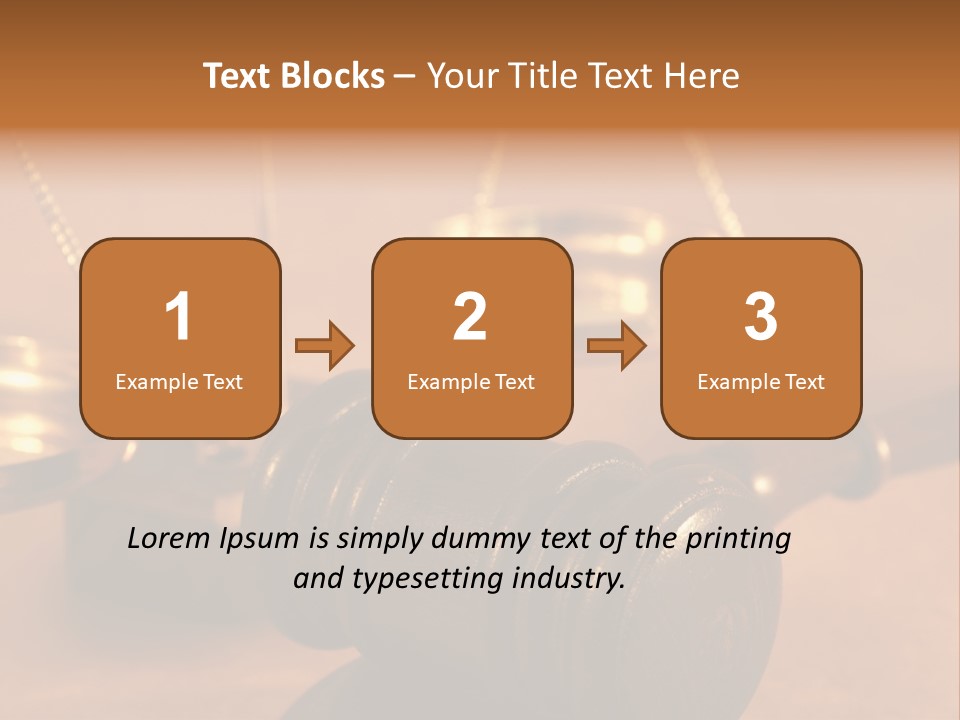 Gavel And Sound Block Close Up, Shallow Dof PowerPoint Template