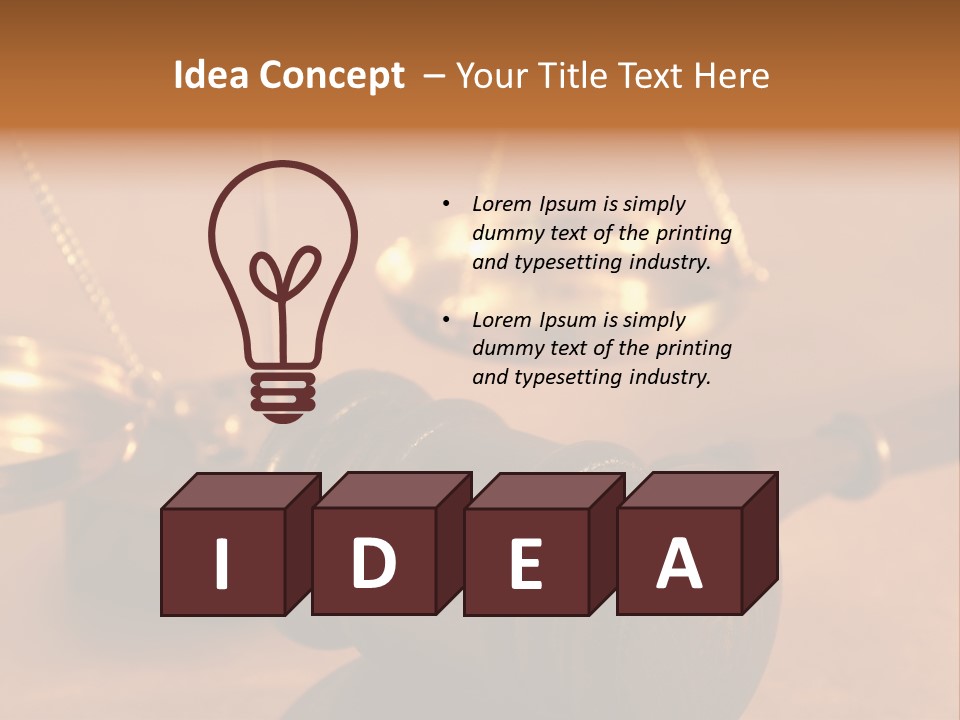 Gavel And Sound Block Close Up, Shallow Dof PowerPoint Template