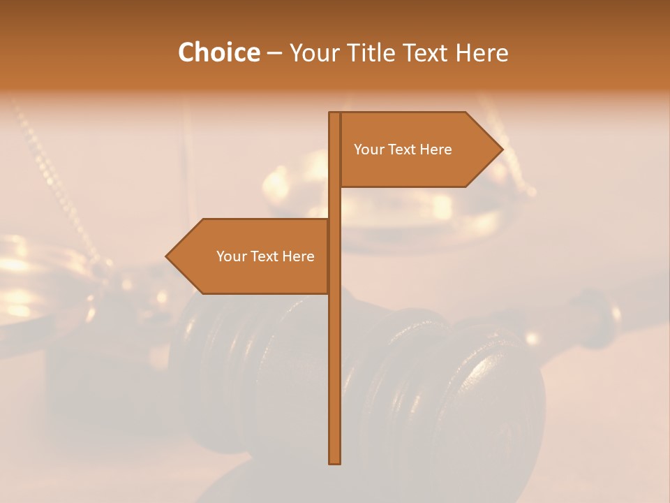 Gavel And Sound Block Close Up, Shallow Dof PowerPoint Template