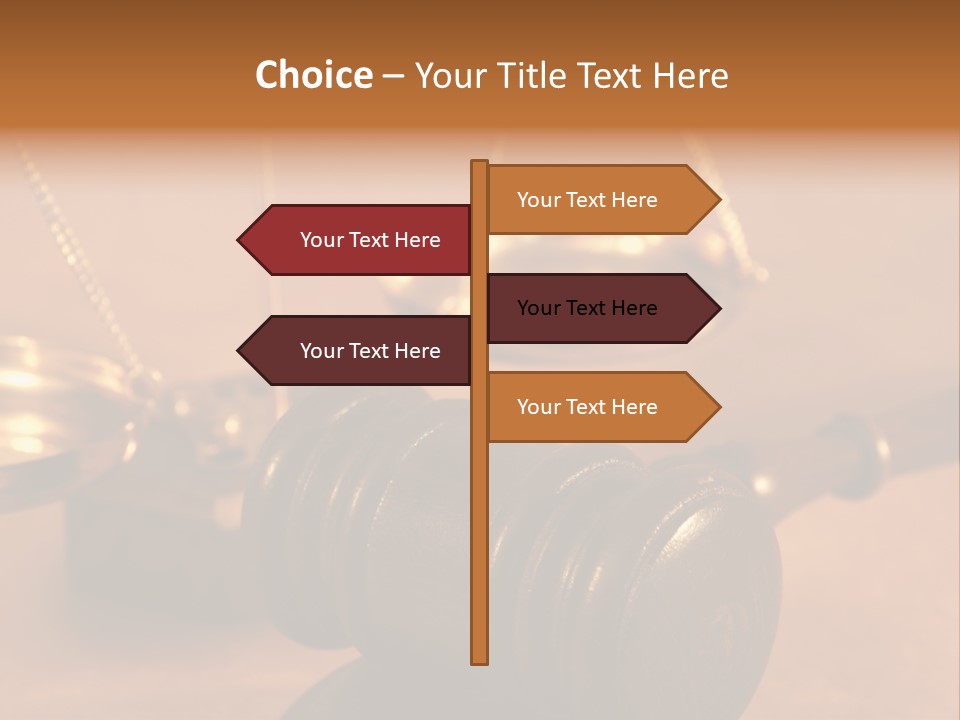 Gavel And Sound Block Close Up, Shallow Dof PowerPoint Template