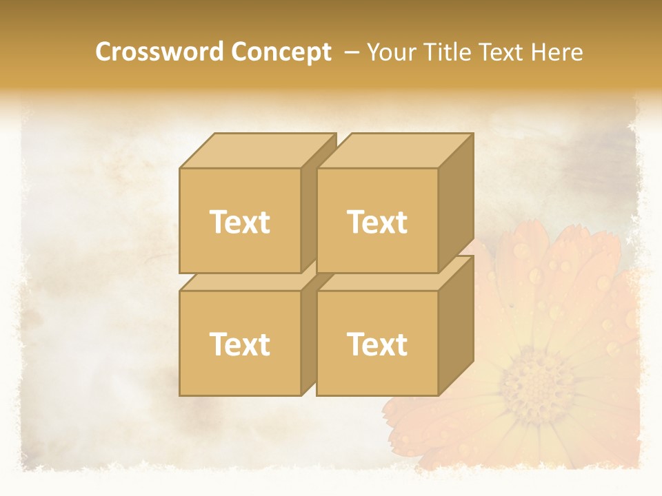 Aged Burnt Paper And Flower, Background PowerPoint Template