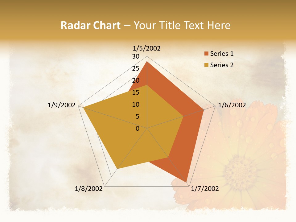 Aged Burnt Paper And Flower, Background PowerPoint Template