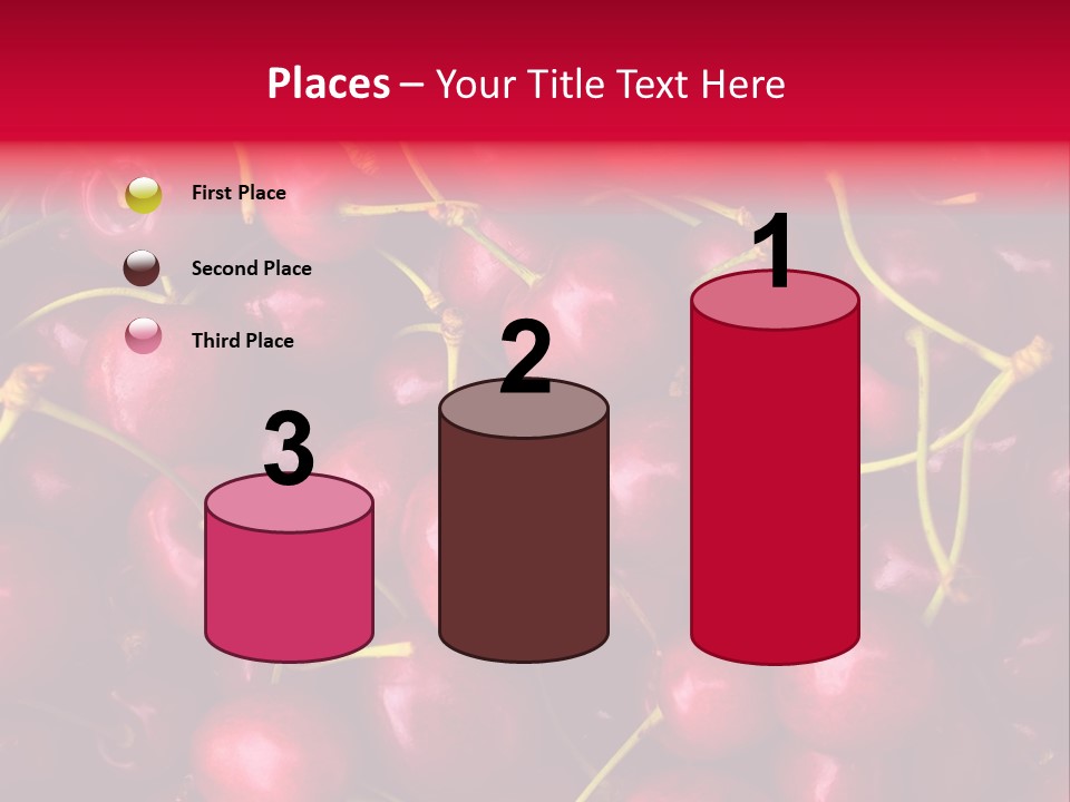 Red Cherries For Sale On A Market PowerPoint Template