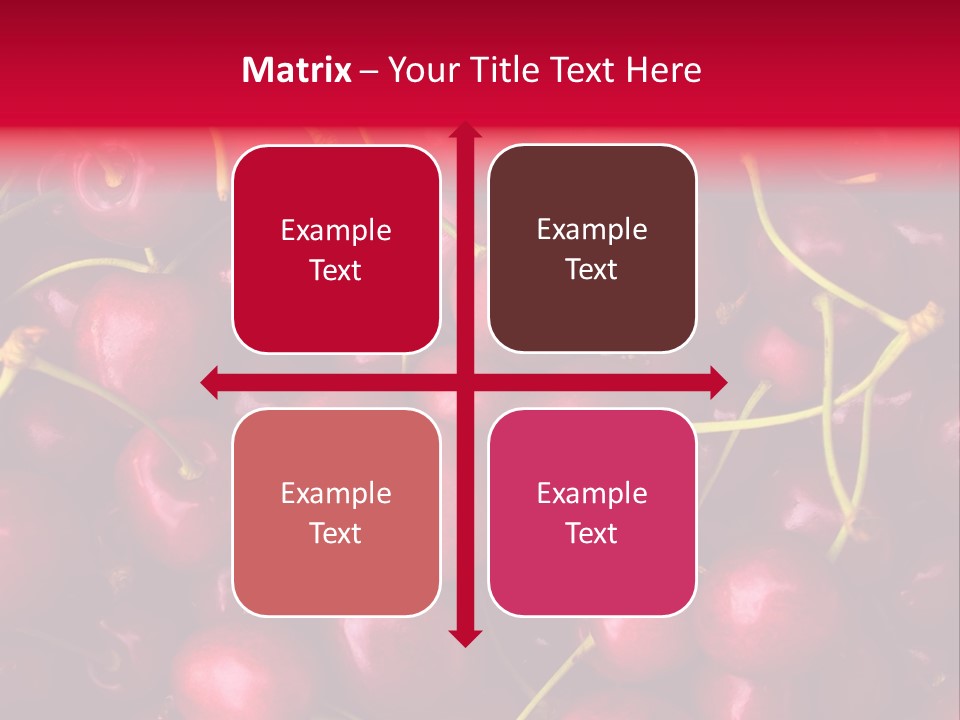 Red Cherries For Sale On A Market PowerPoint Template