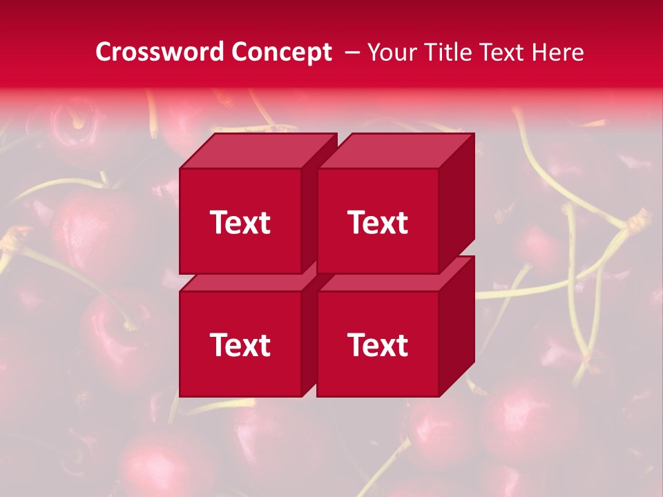 Red Cherries For Sale On A Market PowerPoint Template