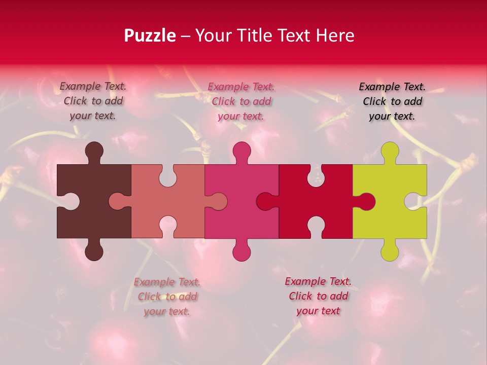 Red Cherries For Sale On A Market PowerPoint Template