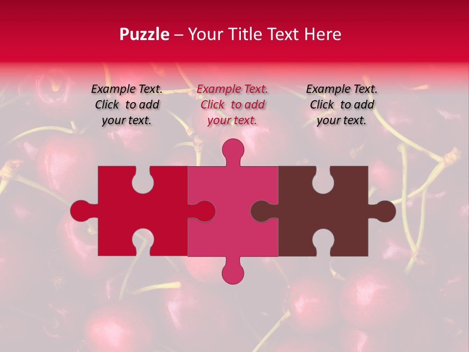 Red Cherries For Sale On A Market PowerPoint Template