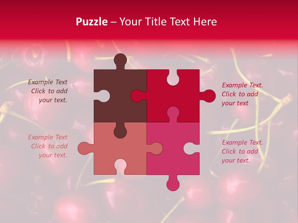 Red Cherries For Sale On A Market PowerPoint Template