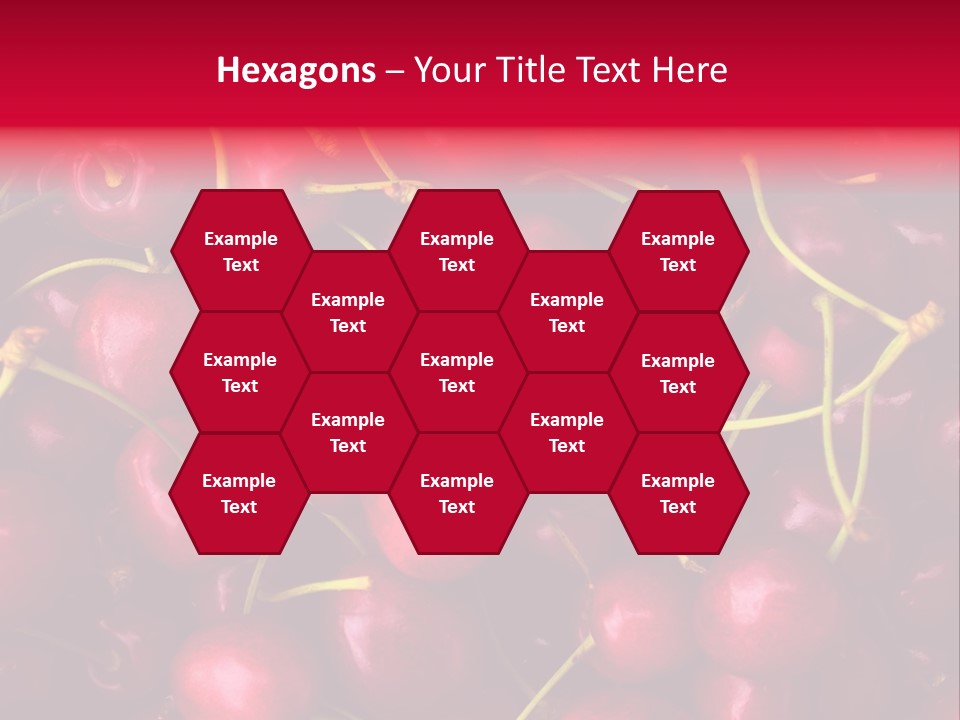 Red Cherries For Sale On A Market PowerPoint Template