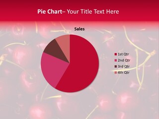 Red Cherries For Sale On A Market PowerPoint Template